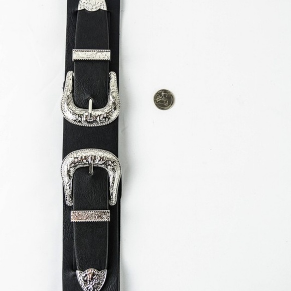⚡FLASH SALE⚡Double Trouble-Buckle Belt: Ebony - Picture 3 of 4